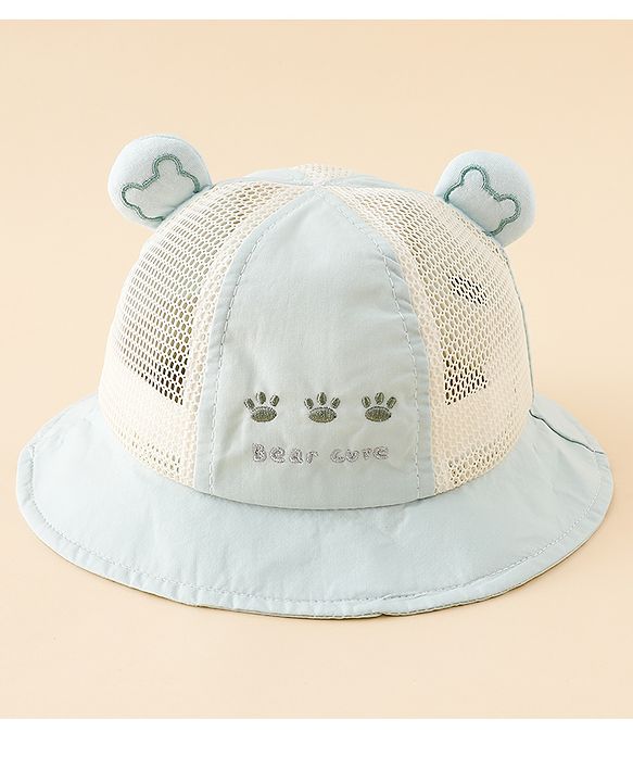 Babyhug Bucket Hat with Bear Embroidery & Ear Applique Light Pink - Diameter 16 cm