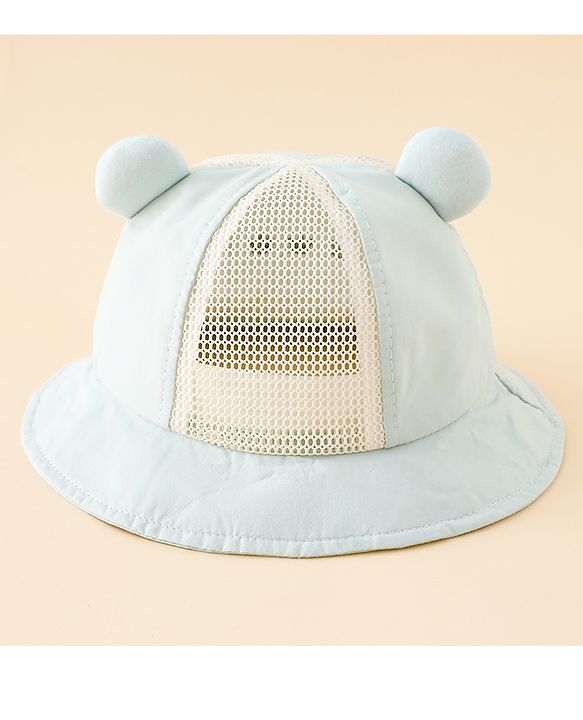 Babyhug Bucket Hat with Bear Embroidery & Ear Applique Light Pink - Diameter 16 cm