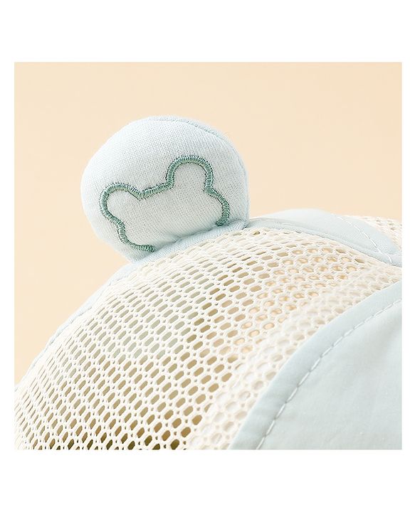 Babyhug Bucket Hat with Bear Embroidery & Ear Applique Light Pink - Diameter 16 cm