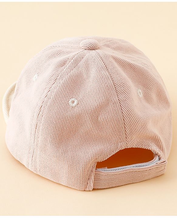 Babyhug Baseball Cap with Bear Applique Pink - Diameter 17 cm