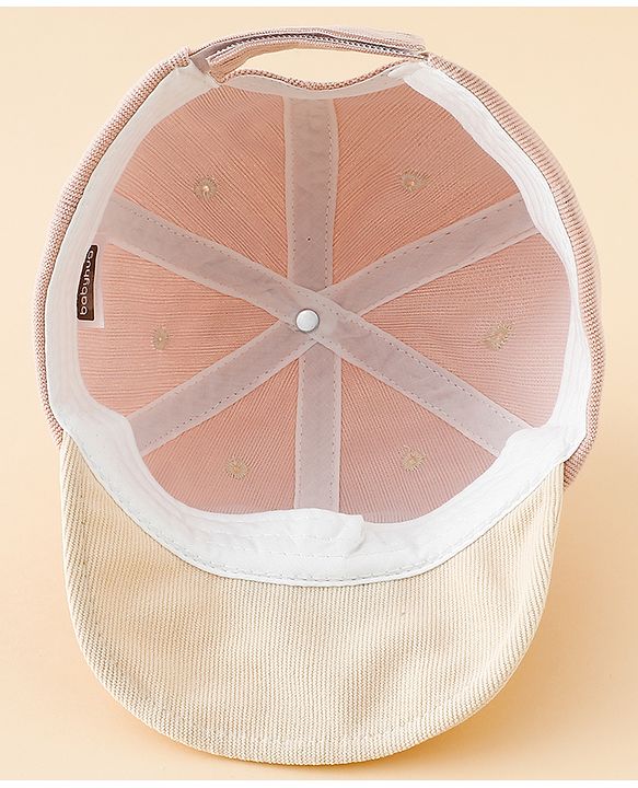 Babyhug Baseball Cap with Bear Applique Pink - Diameter 17 cm