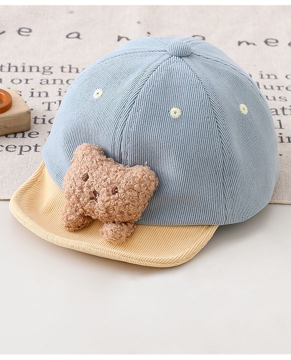 Babyhug Baseball Cap with Bear Applique Pink - Diameter 17 cm