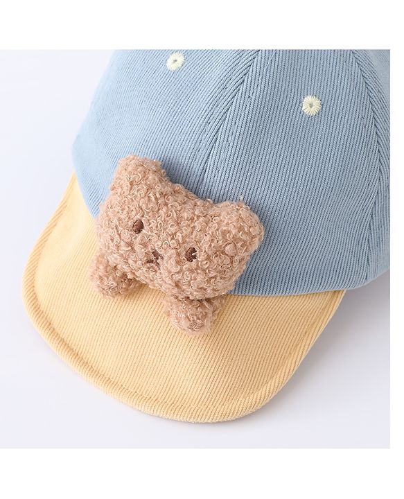 Babyhug Baseball Cap with Bear Applique Pink - Diameter 17 cm