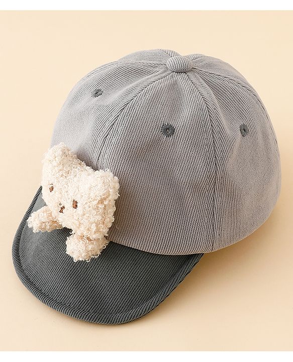 Babyhug Baseball Cap with Bear Applique Pink - Diameter 17 cm