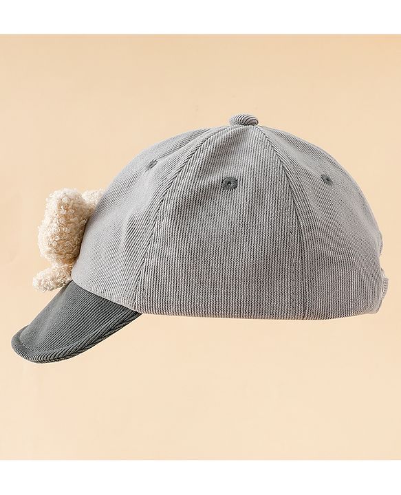 Babyhug Baseball Cap with Bear Applique Pink - Diameter 17 cm