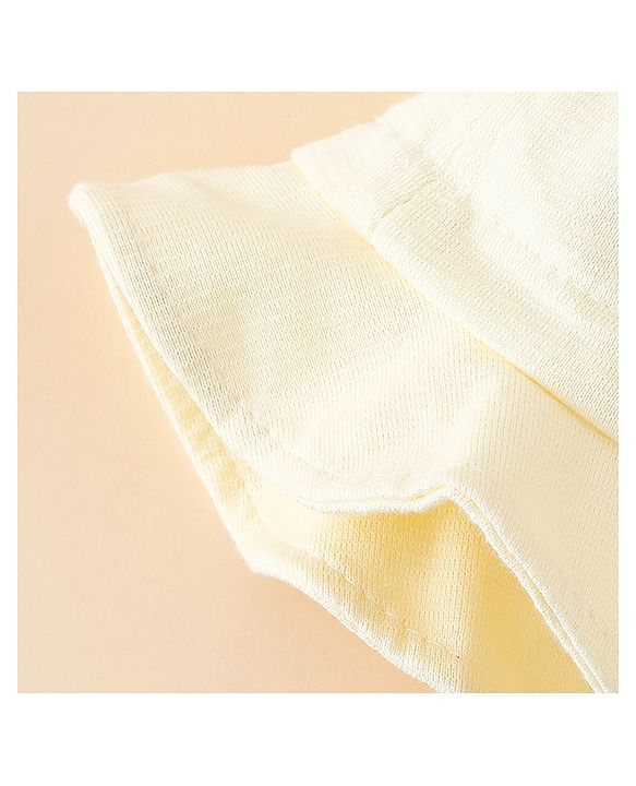 Babyhug Bucket Hat with Embroidery & Ear Applique Light Yellow - Diameter 16 cm