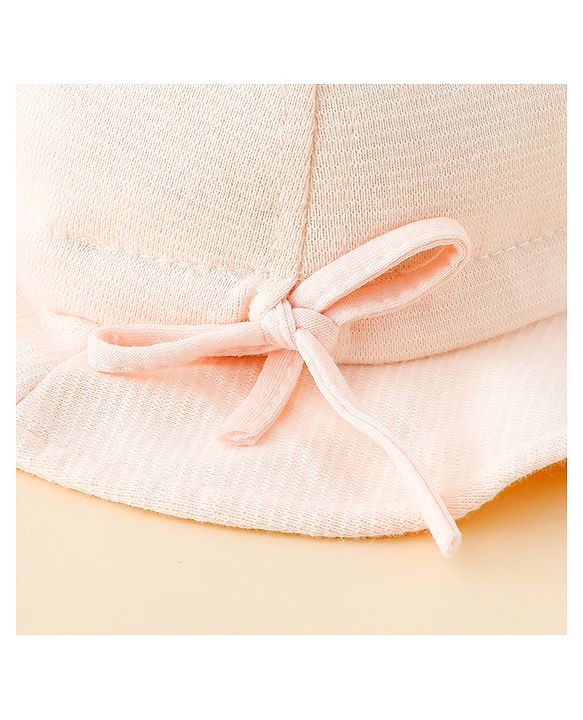 Babyhug Bucket Hat with Embroidery & Ear Applique Light Yellow - Diameter 16 cm