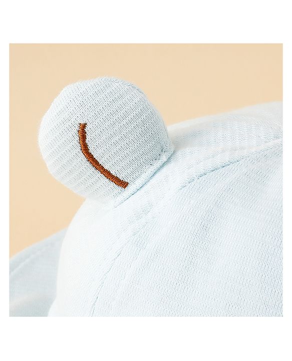 Babyhug Bucket Hat with Embroidery & Ear Applique Light Yellow - Diameter 16 cm