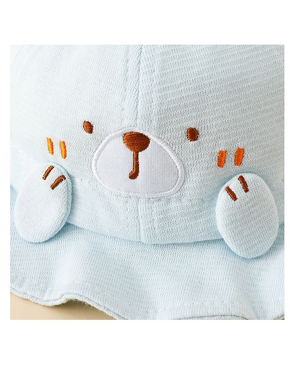 Babyhug Bucket Hat with Embroidery & Ear Applique Light Yellow - Diameter 16 cm