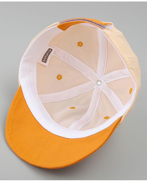 Babyhug Cotton Baseball Cap With Lion Applique Light Blue - Diameter 17 cm