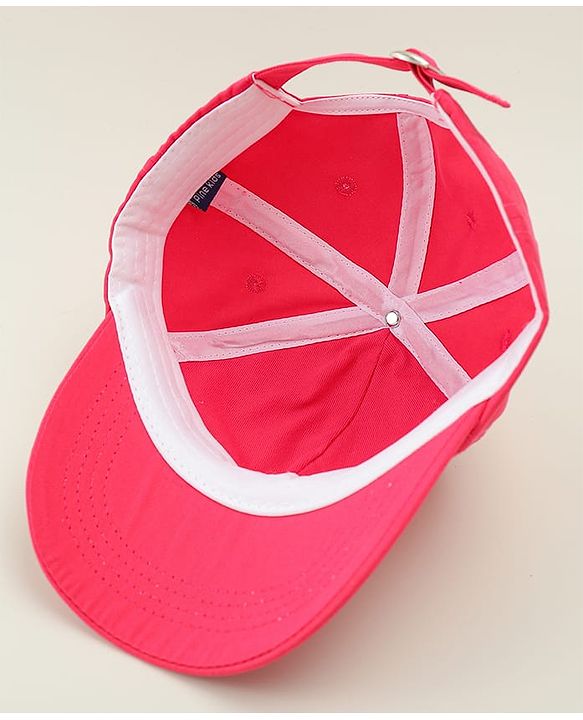 Pine Kids Cotton Baseball Cap With Bow Applique Fuchsia - Diameter 17 cm