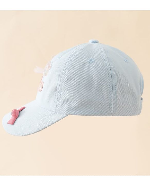 Pine Kids Cotton Baseball Cap With Heart & Star Applique Light Blue - Diameter 17 cm