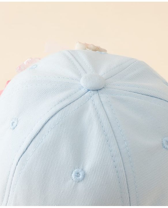 Pine Kids Cotton Baseball Cap With Heart & Star Applique Light Blue - Diameter 17 cm