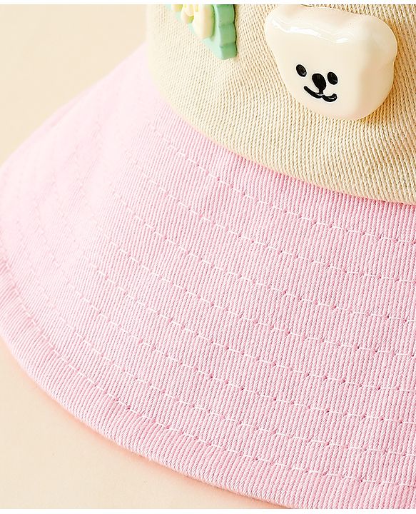 Babyhug Cotton Bucket Hat With Applique Sea Green - Diameter 17 cm