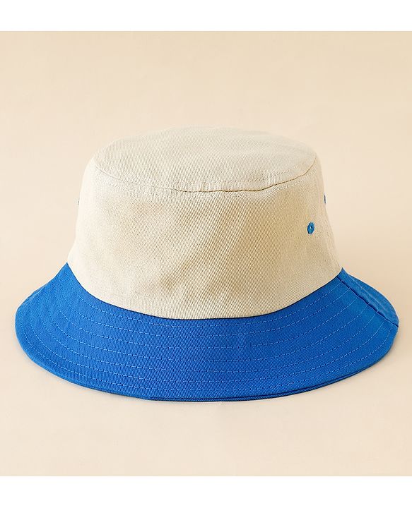 Babyhug Cotton Bucket Hat With Teddy Bear Applique Brown - Diameter 17 cm