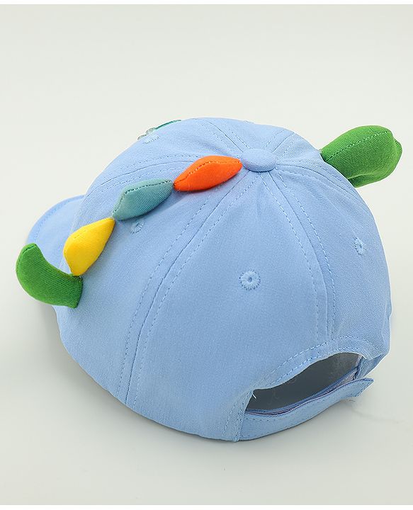 Babyhug Cotton Baseball Cap With Dino Applique Beige - Diameter 17 cm