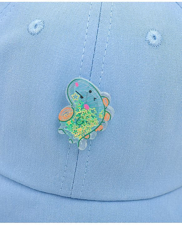 Babyhug Cotton Baseball Cap With Dino Applique Beige - Diameter 17 cm