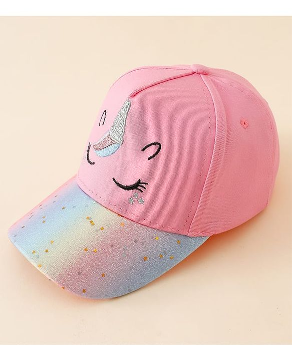 Pine Kids Baseball Cap With Unicorn Embroidery Pink - Diameter 17 cm