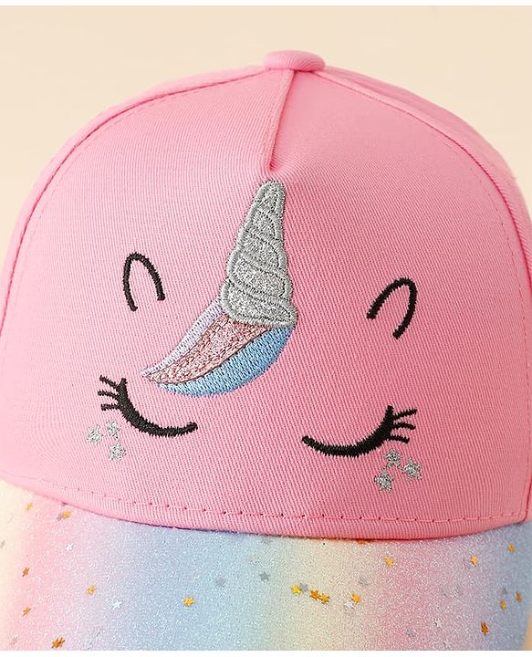 Pine Kids Baseball Cap With Unicorn Embroidery Pink - Diameter 17 cm