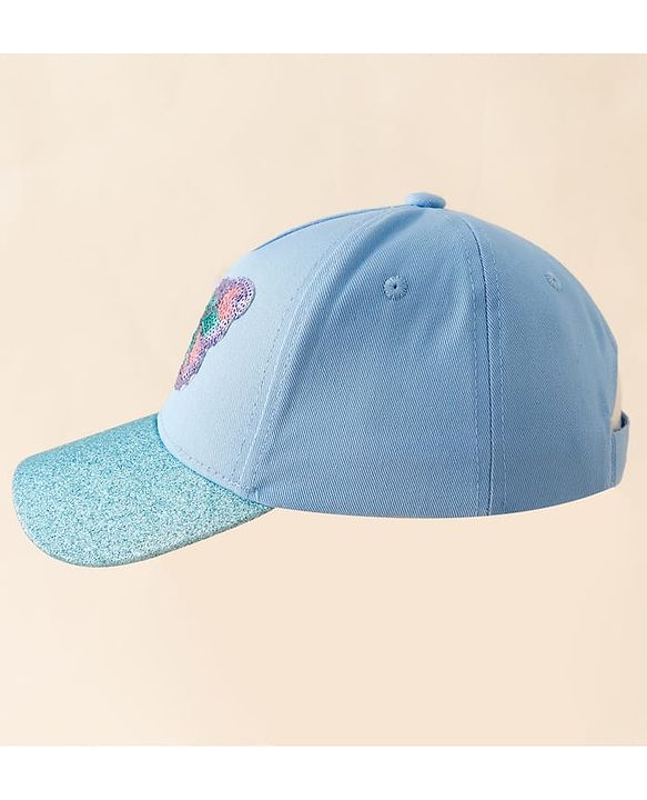 Pine Kids Baseball Cap With Butterfly Sequin Detailing Light Blue - Diameter 17 cm