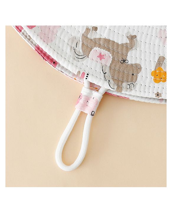 Babyhug Bucket Hat with Unicorn Print White - Diameter 17 cm