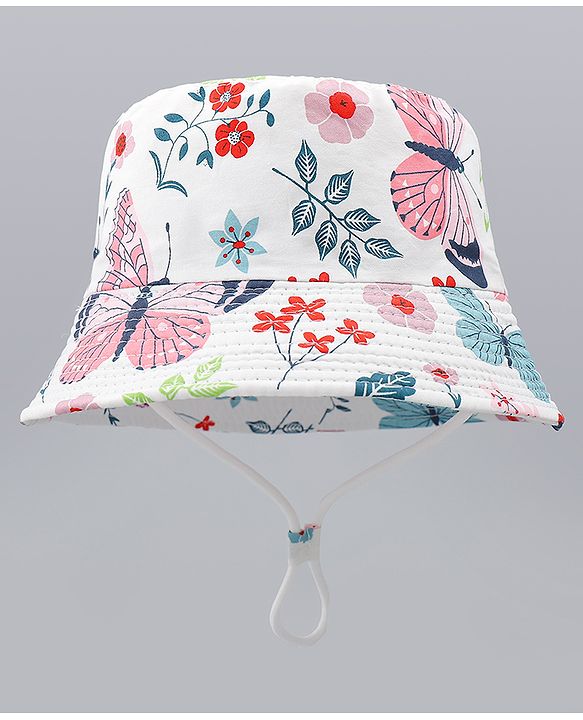 Babyhug Bucket Hat with Tropical Theme Print - Diameter 17 cm