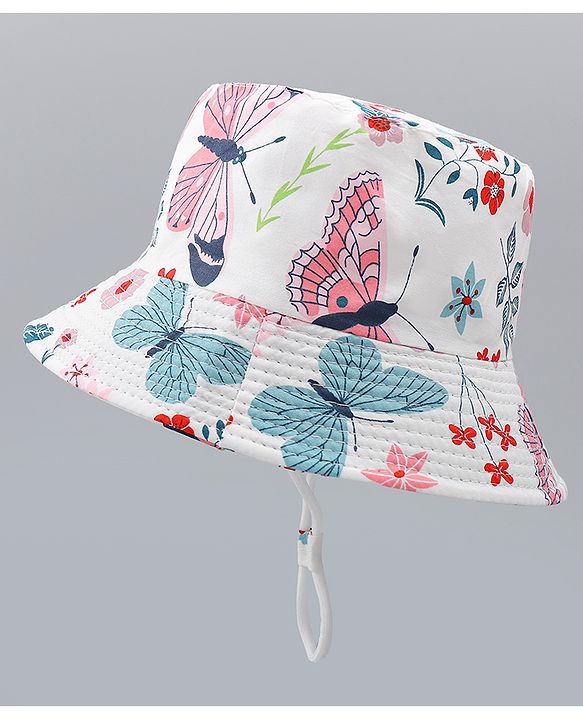 Babyhug Bucket Hat with Tropical Theme Print - Diameter 17 cm