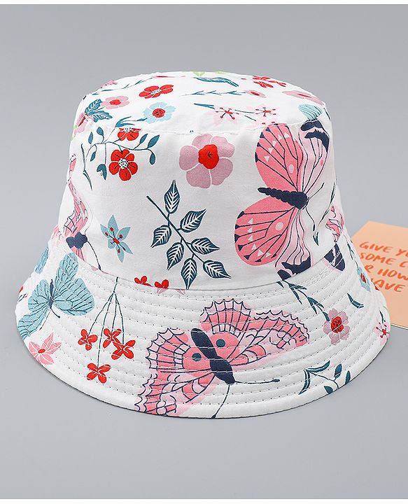 Babyhug Bucket Hat with Tropical Theme Print - Diameter 17 cm