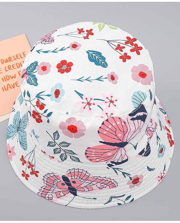 Babyhug Bucket Hat with Tropical Theme Print - Diameter 17 cm