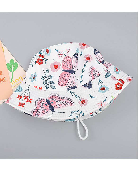 Babyhug Bucket Hat with Tropical Theme Print - Diameter 17 cm
