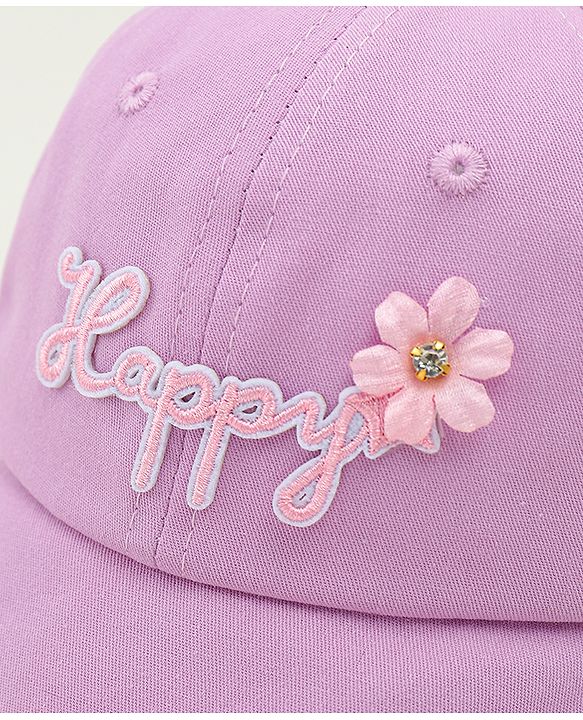 Babyhug Cotton Baseball Cap With Floral Applique Light Blue - Diameter 17 cm