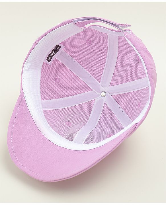 Babyhug Cotton Baseball Cap With Floral Applique Light Blue - Diameter 17 cm