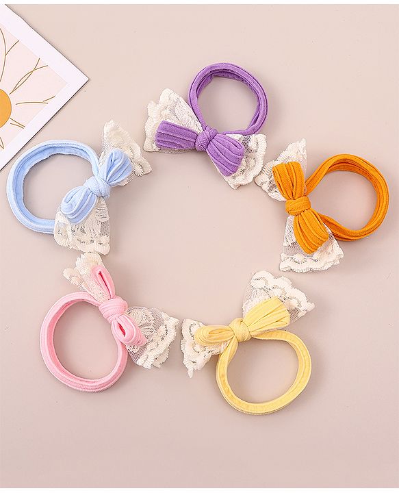 Pine Kids Hair Rubber Bands  Free Size Pack of 5 - Multicolor