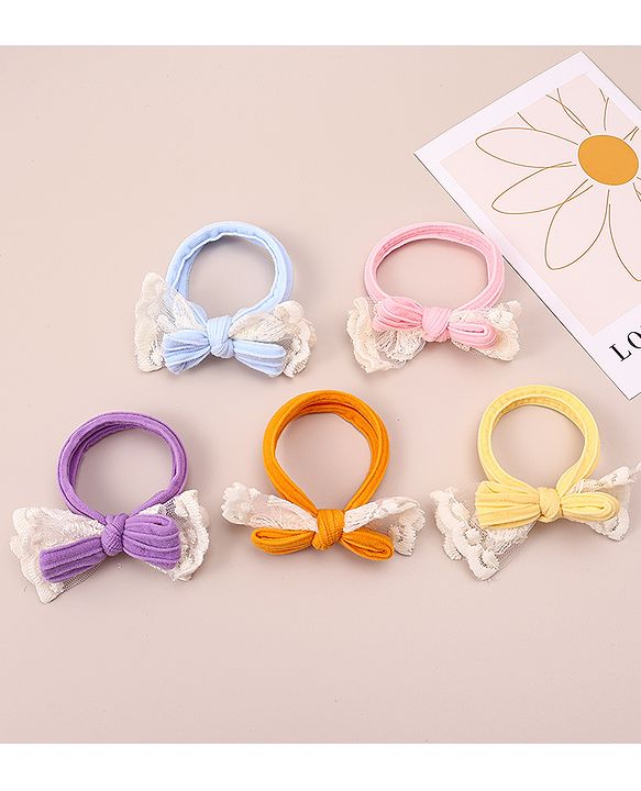Pine Kids Hair Rubber Bands  Free Size Pack of 5 - Multicolor