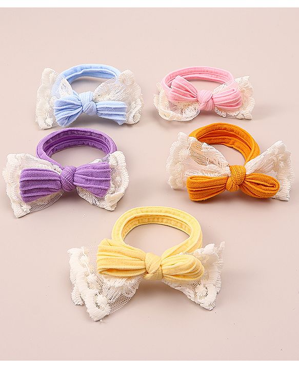 Pine Kids Hair Rubber Bands  Free Size Pack of 5 - Multicolor