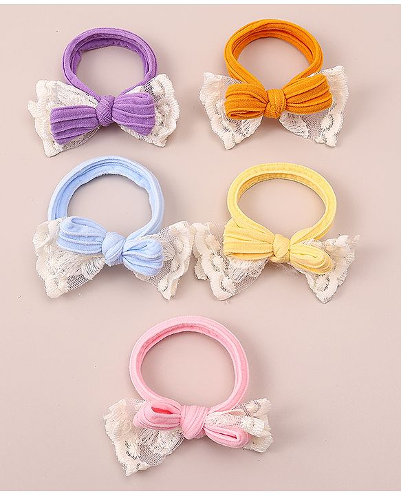 Pine Kids Hair Rubber Bands  Free Size Pack of 5 - Multicolor