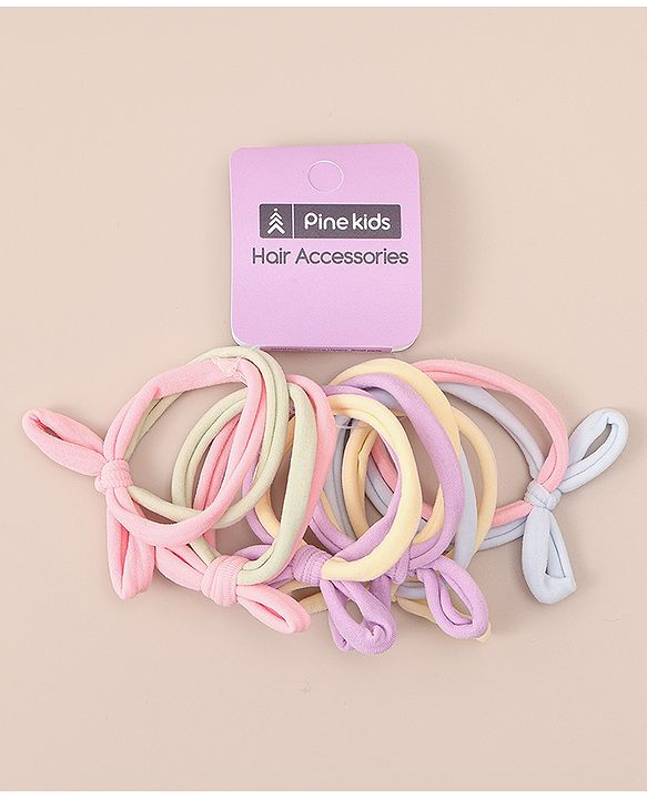 Pine Kids Hair Rubber Bands  Free Size Pack of 3 - Multicolor