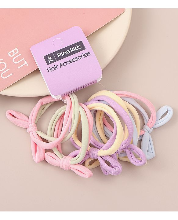Pine Kids Hair Rubber Bands  Free Size Pack of 3 - Multicolor
