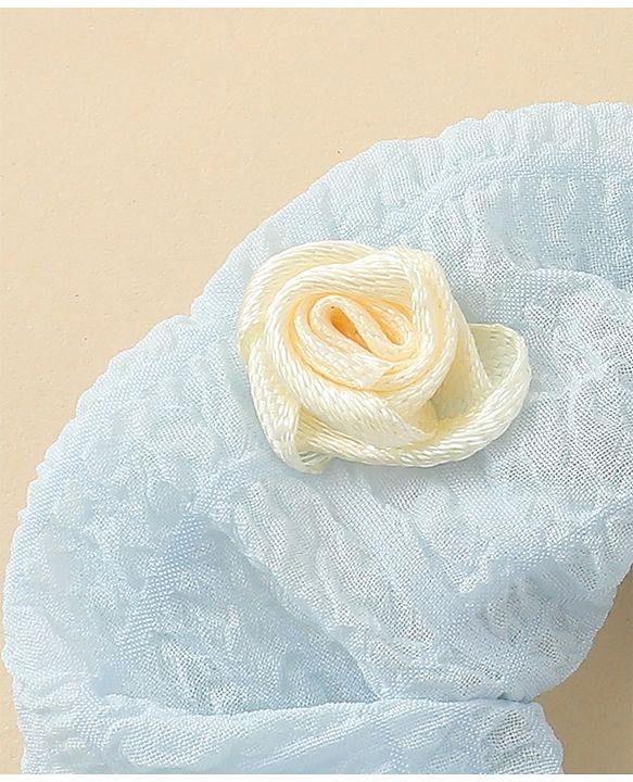 Pine Kids Rubber Bands & Scrunchies Sets  With Floral Applique Pack of 2 - Blue & Pink