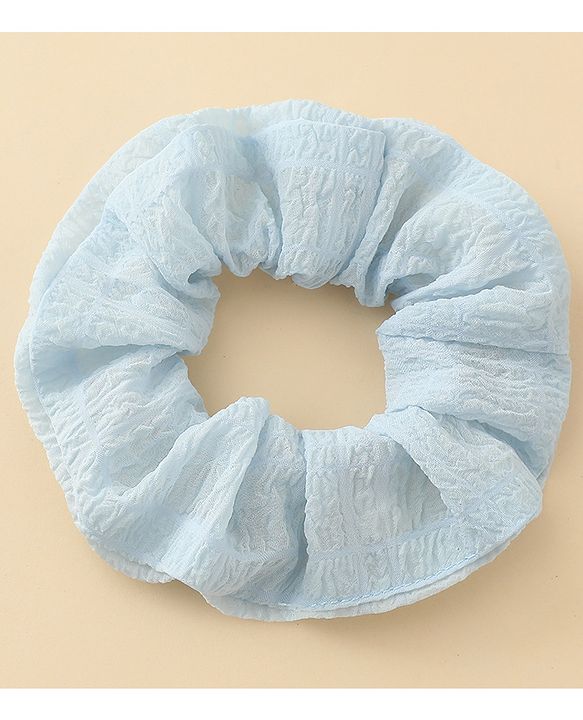 Pine Kids Rubber Bands & Scrunchies Sets  With Floral Applique Pack of 2 - Blue & Pink