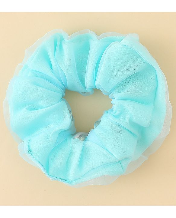 Pine Kids Scrunchie Sets With Floral Applique - Blue & White
