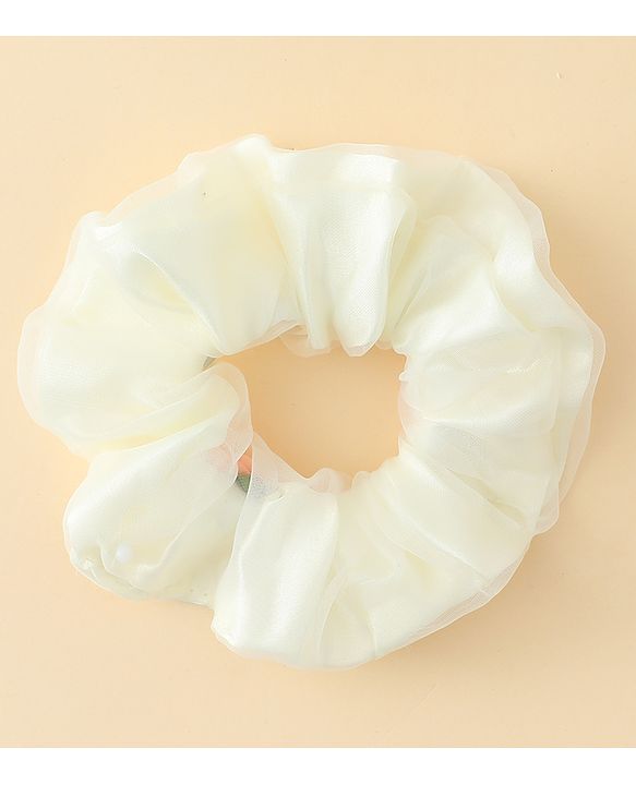 Pine Kids Scrunchie Sets With Floral Applique - Blue & White