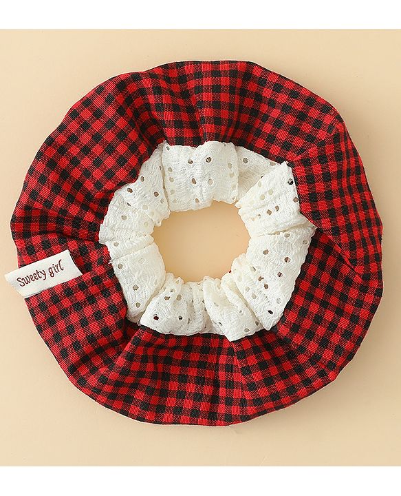 Pine Kids Rubber Bands & Scrunchies Sets With Bow Applique - Blue & Red