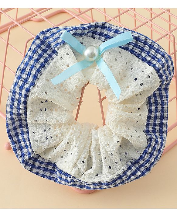 Pine Kids Rubber Bands & Scrunchies Sets With Bow Applique - Blue & Red