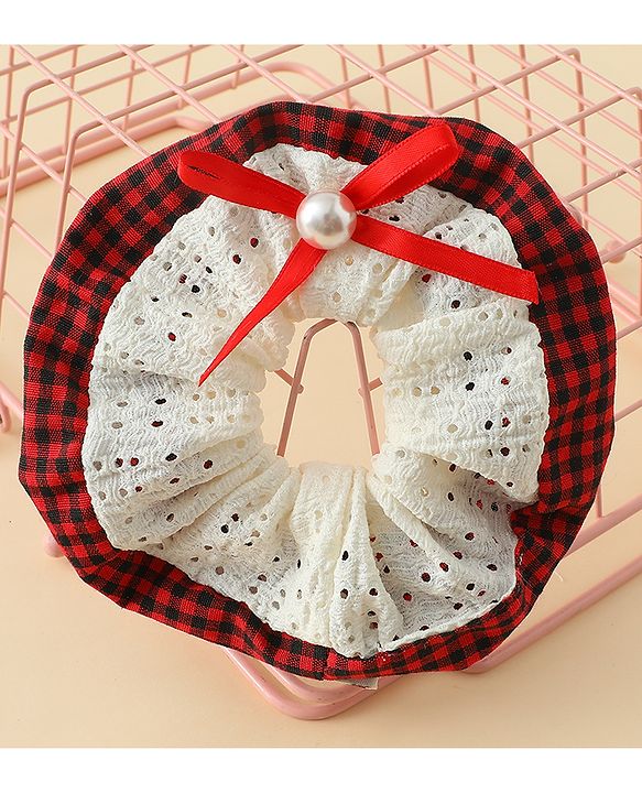 Pine Kids Rubber Bands & Scrunchies Sets With Bow Applique - Blue & Red