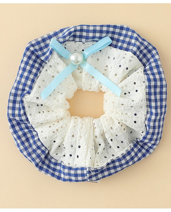 Pine Kids Rubber Bands & Scrunchies Sets With Bow Applique - Blue & Red