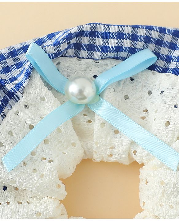 Pine Kids Rubber Bands & Scrunchies Sets With Bow Applique - Blue & Red