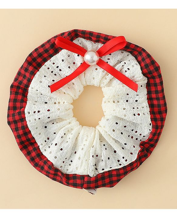 Pine Kids Rubber Bands & Scrunchies Sets With Bow Applique - Blue & Red