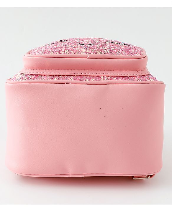 Babyhug Fashion Backpack with Sequins Applique - Pink