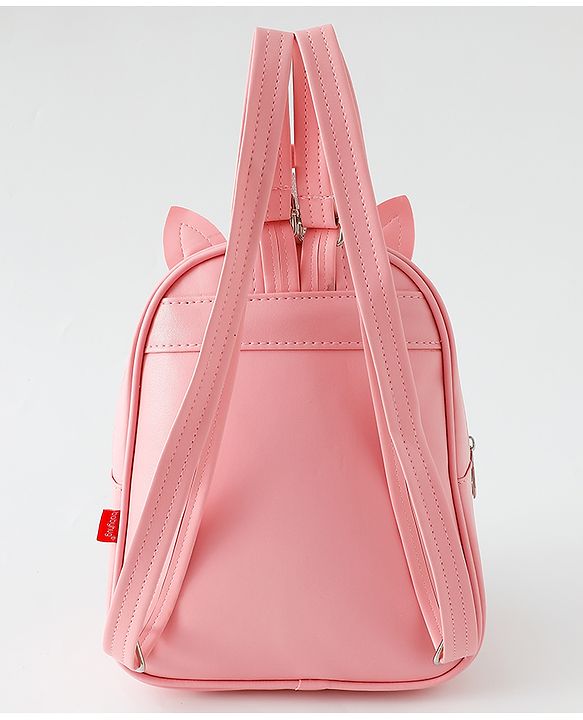 Babyhug Fashion Backpack with Sequins Applique - Pink